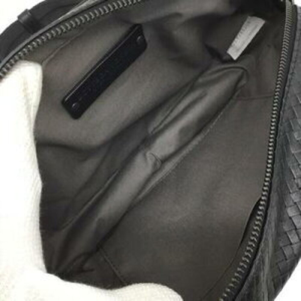 BOTTEGA VENETA Body Belt Crossbody Bag Two Tone Leather Black - Picture 11 of 13